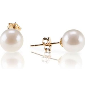 18k Rose Gold Plated Pearl Earrings